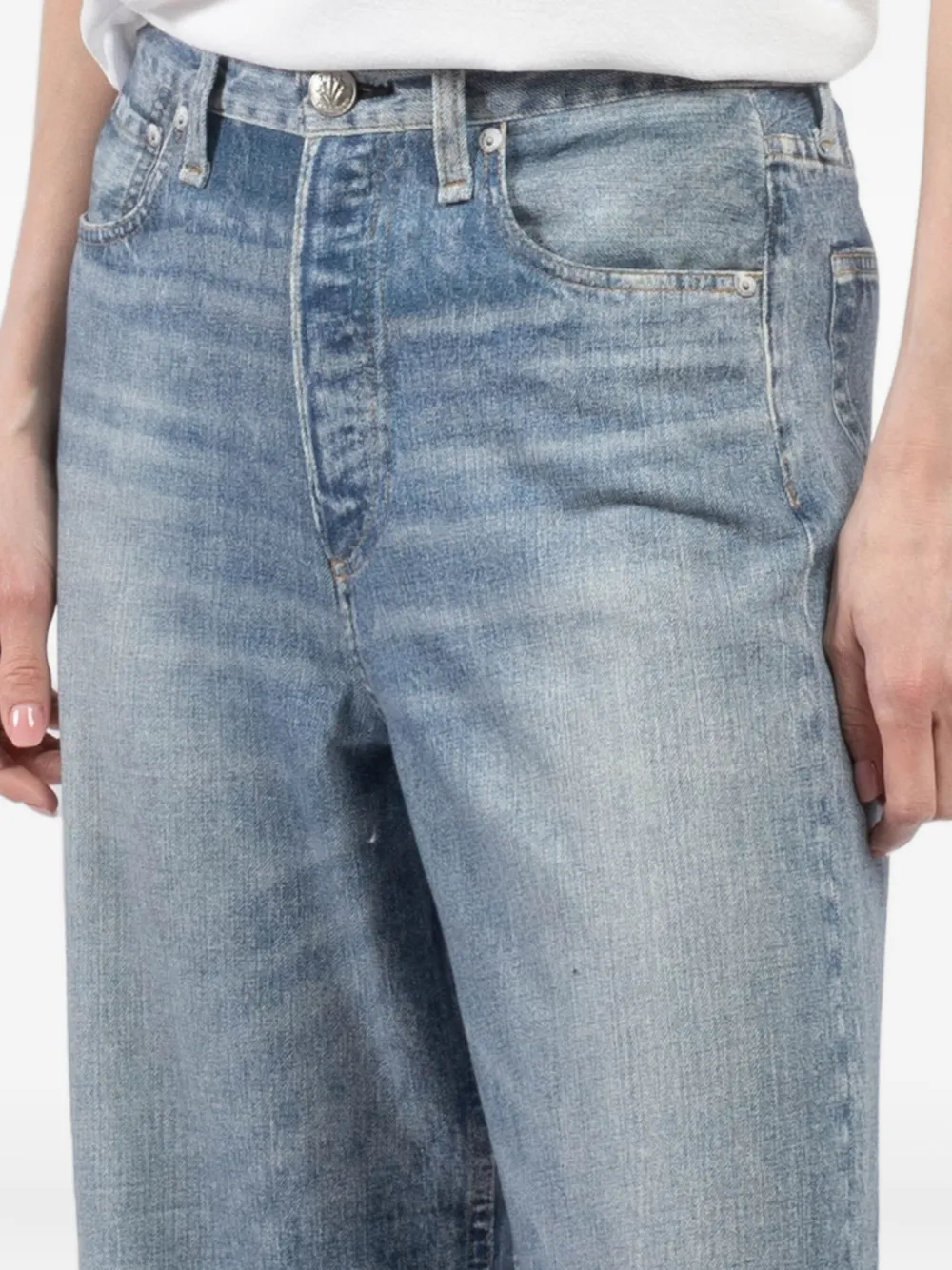rag & bone Miramar Andi jeans met wijde pijpen Blauw