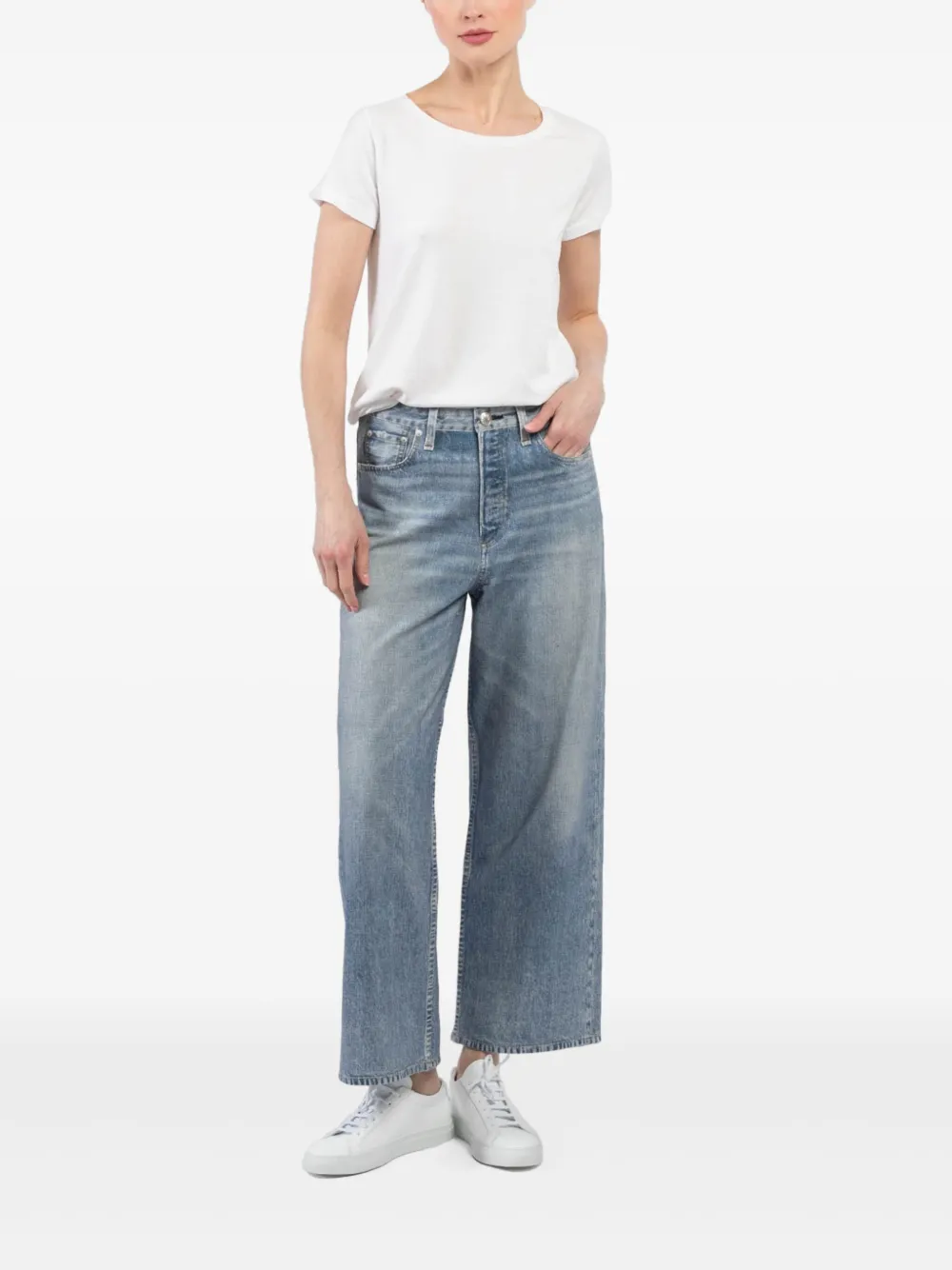 rag & bone Miramar Andi jeans met wijde pijpen Blauw
