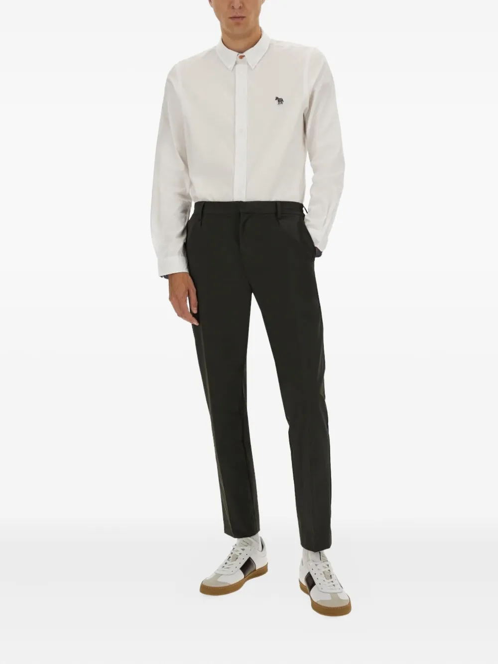 PS Paul Smith zebra-embroidered shirt - Wit
