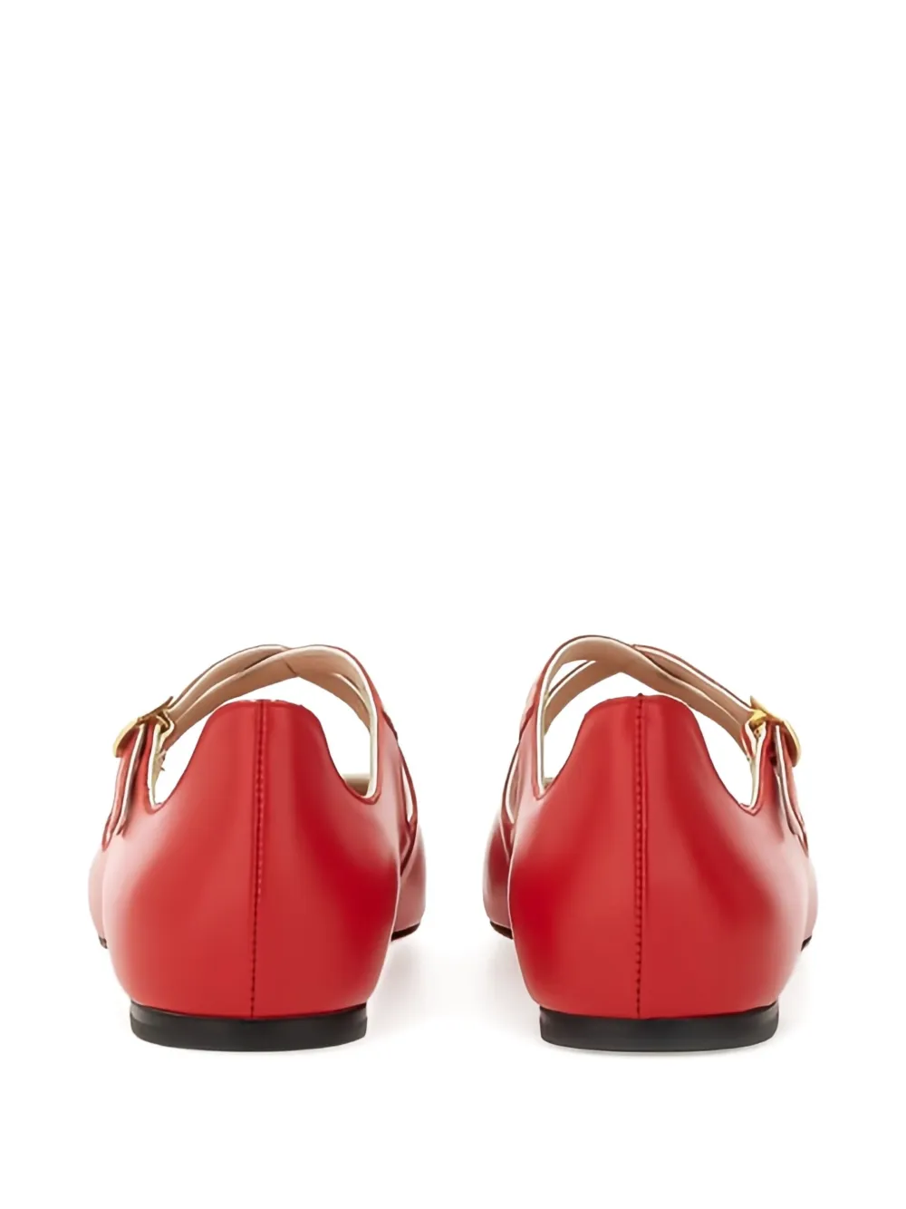 Bally Beliska Cross-strap Leather Ballet Flats In Red