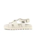 Karl Lagerfeld Kids cat-embellished leather open toe sandals - White