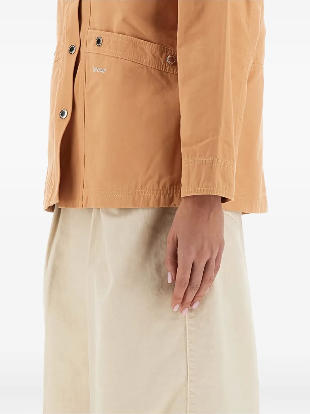 Barbour corduroy-collar cotton jacket Roze