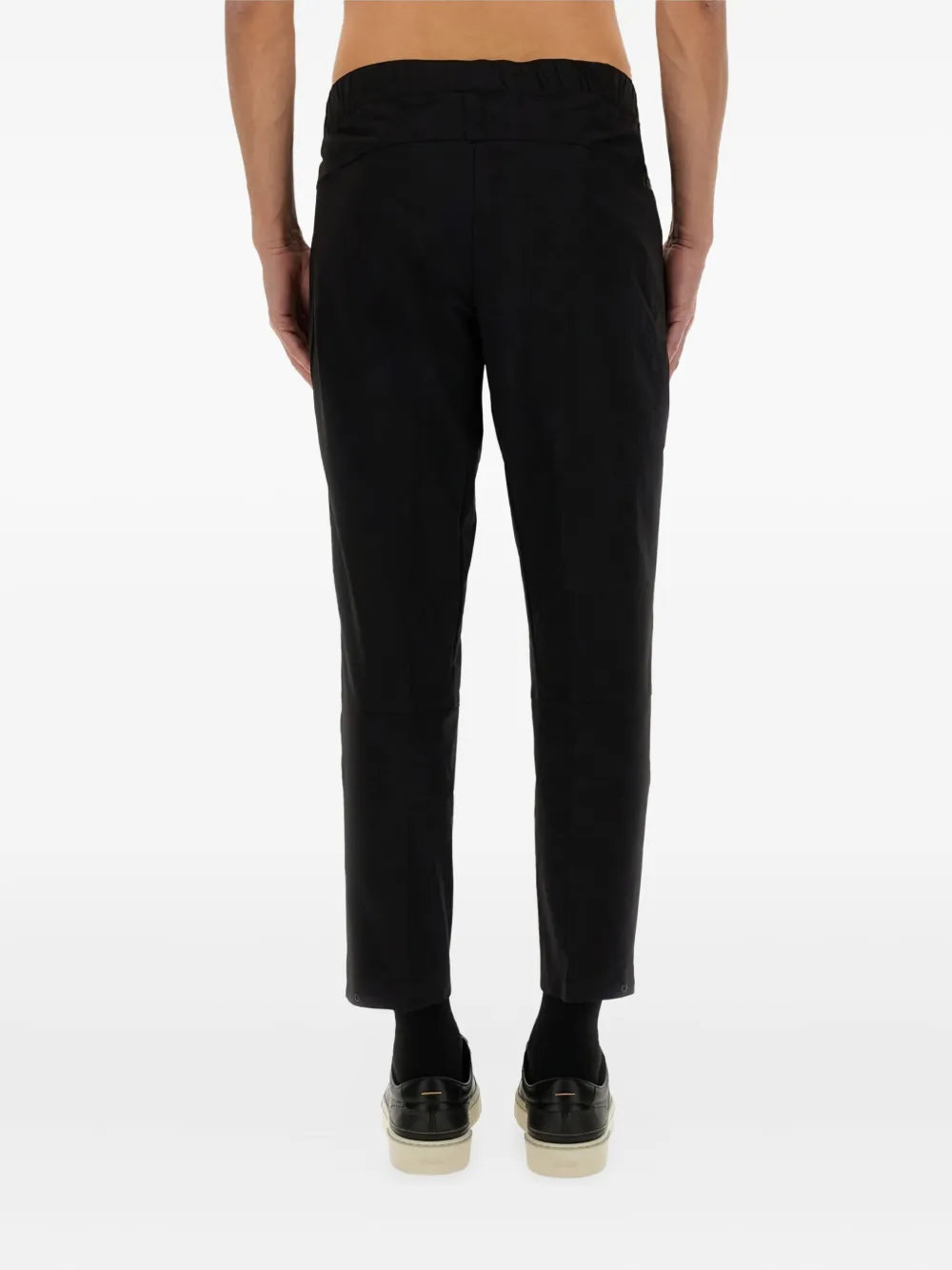 BOSS Straight broek met elastische taille Zwart
