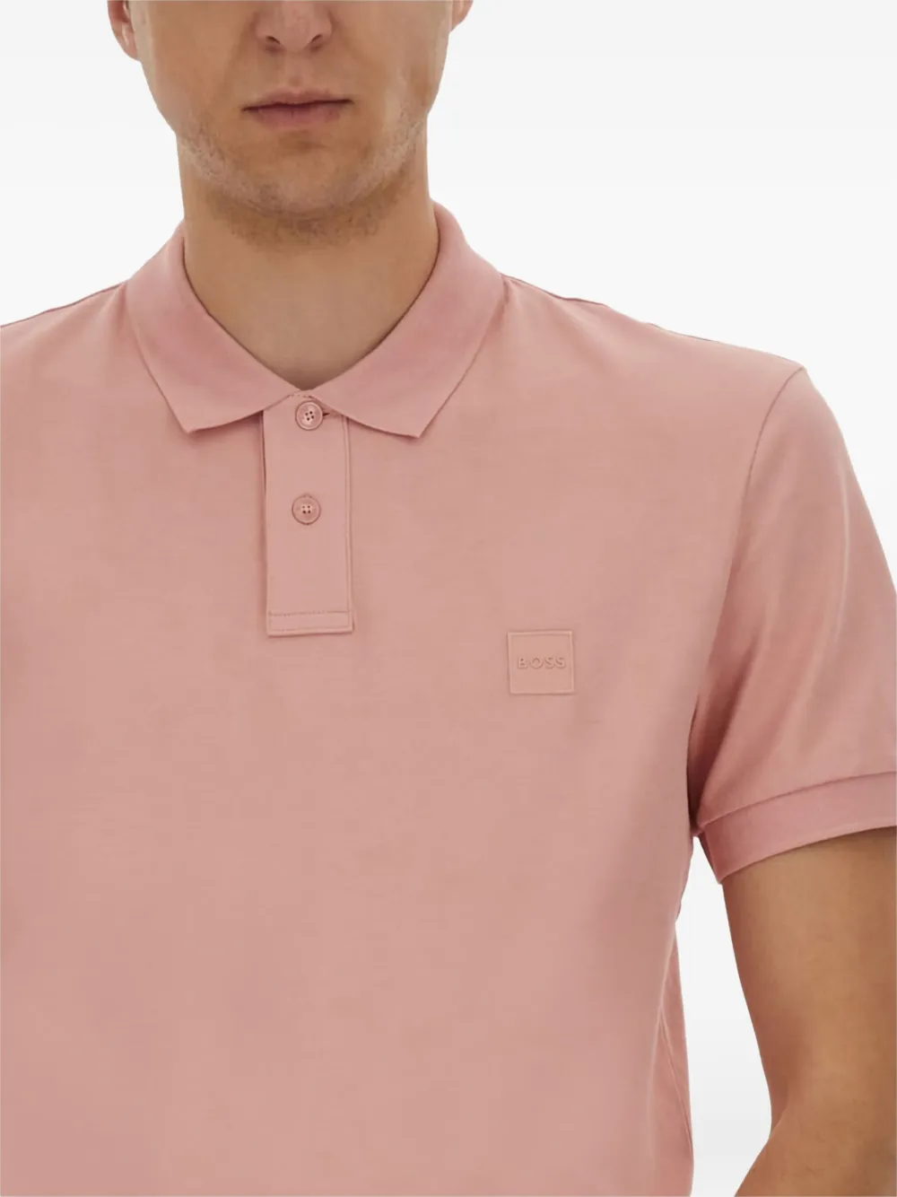 BOSS Poloshirt met logo Roze