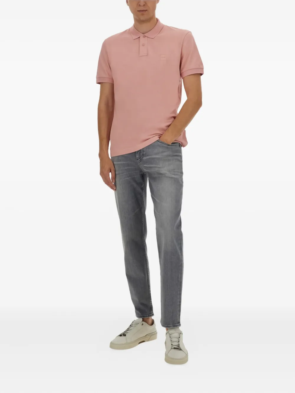 BOSS Poloshirt met logo Roze