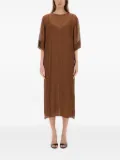 Alysi stripe-pattern midi dress - Brown