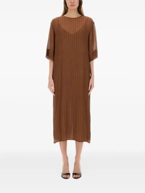 Alysi stripe-pattern midi dress