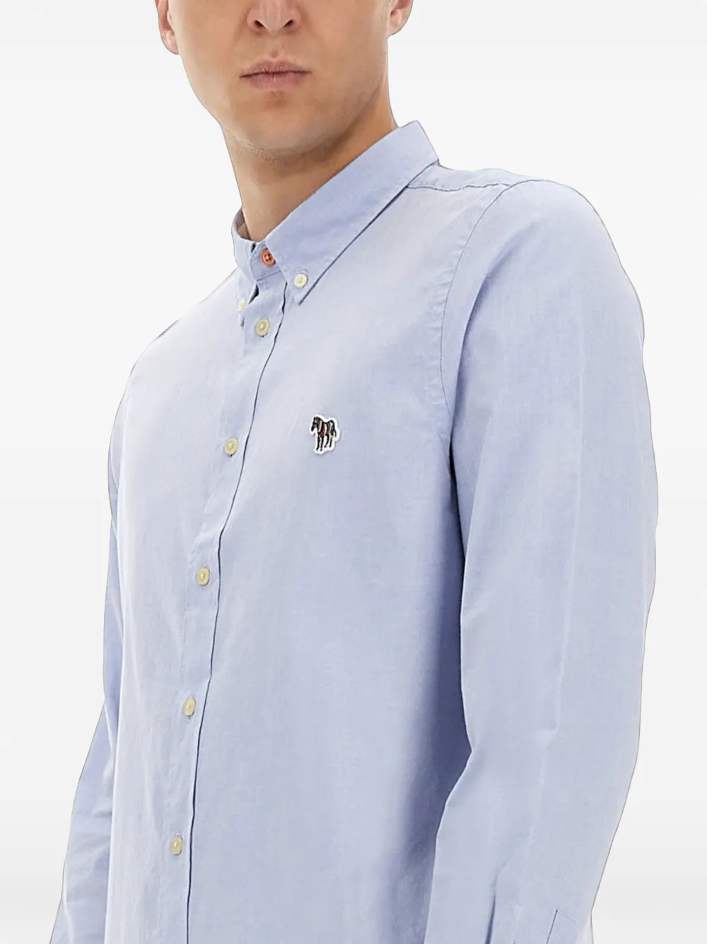 PS Paul Smith Overhemd met zebra applicatie Blauw