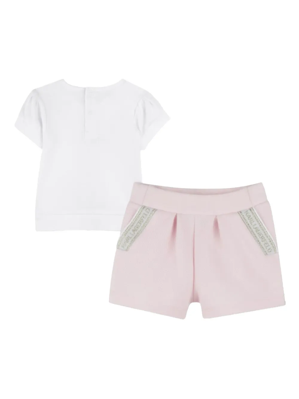 Karl Lagerfeld Kids Ikon T-shirt en shorts set Wit