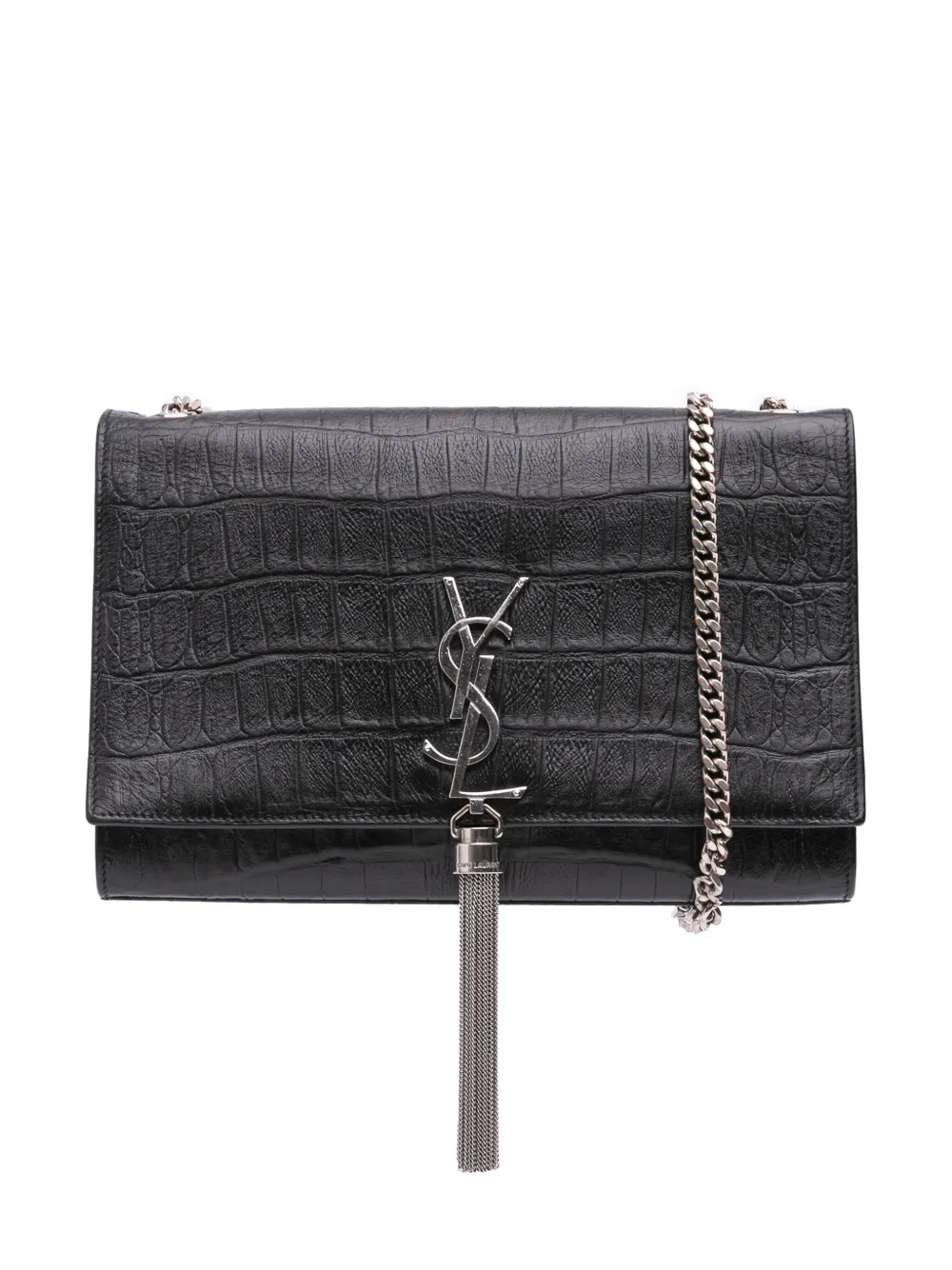 Pre-owned Saint Laurent 2015 Medium Embossed Kate Tassel Crossbody Bag