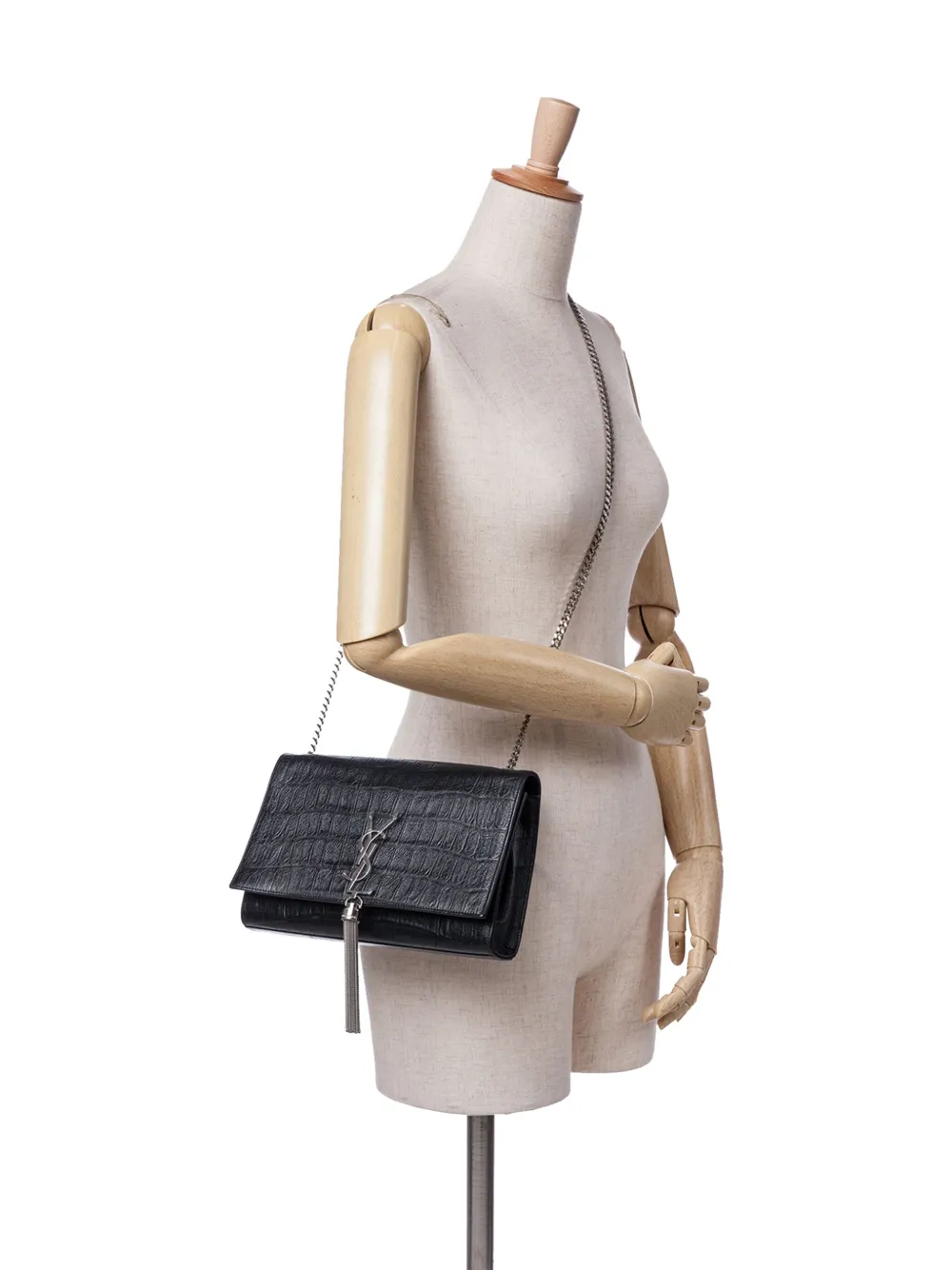 Pre-owned Saint Laurent 2015 Medium Embossed Kate Tassel Crossbody Bag