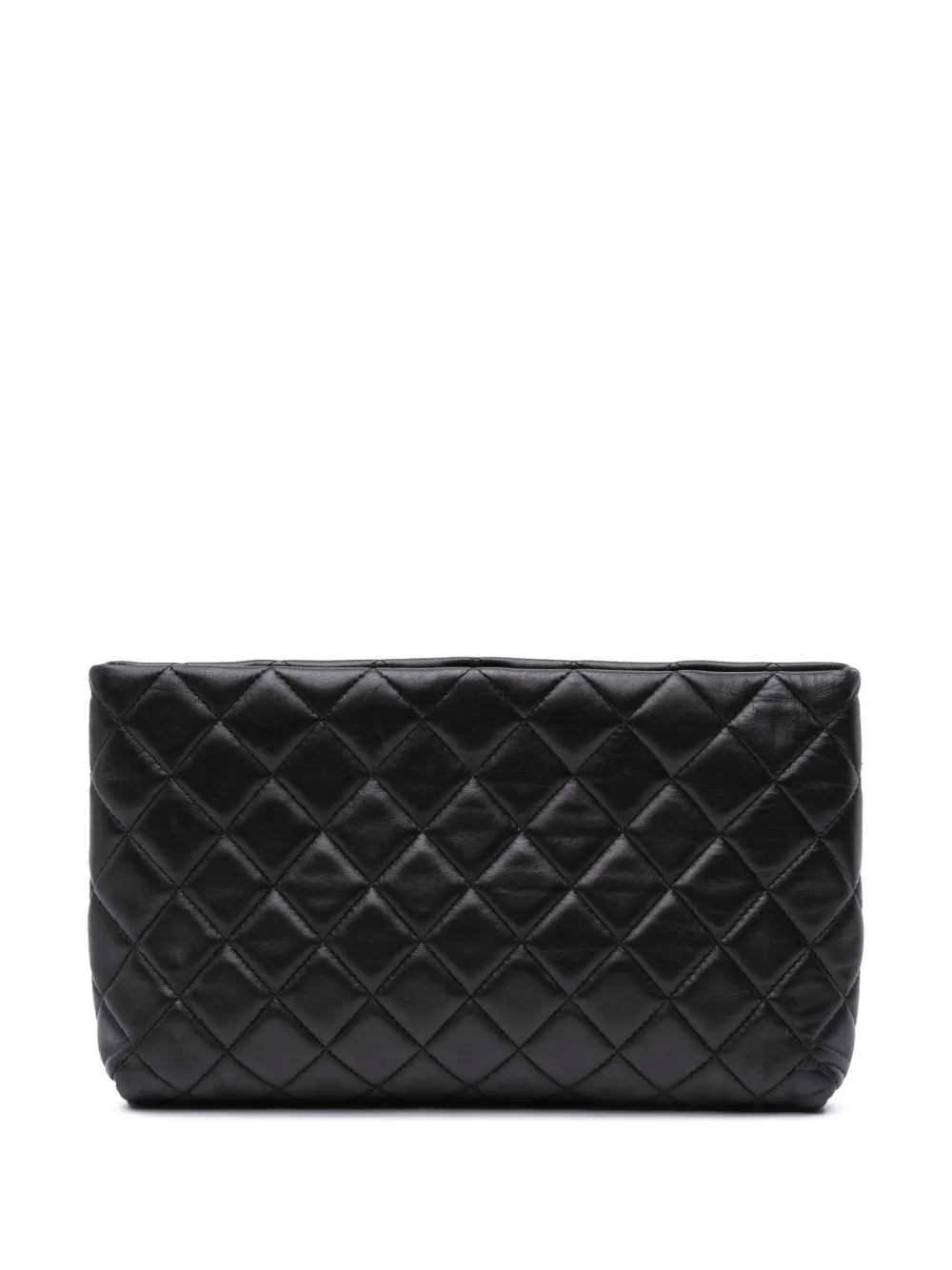 CHANEL Pre-Owned 2012 Quilted Lambskin Kiss Lock clutch bag | Black | Image 1