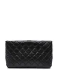 CHANEL Pre-Owned 2012 Quilted Lambskin Kiss Lock clutch bag - Black