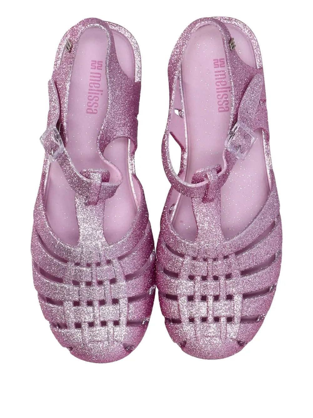 Melissa Possesion glitter-embellished flat sandals Roze