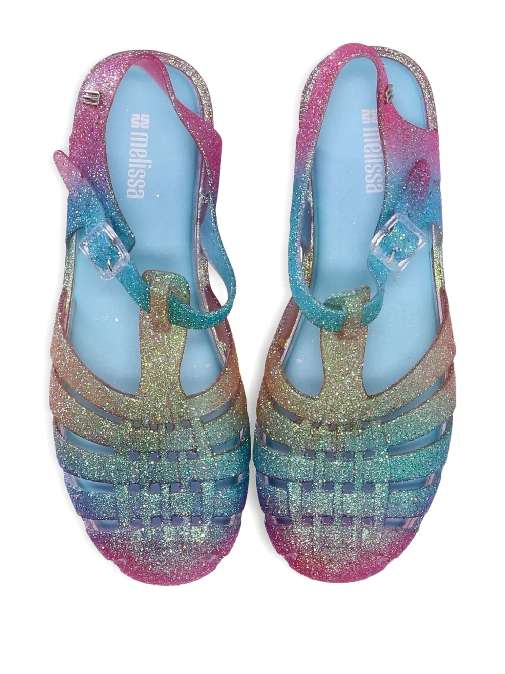 Melissa Possession glitter-embellished flat sandals Pink