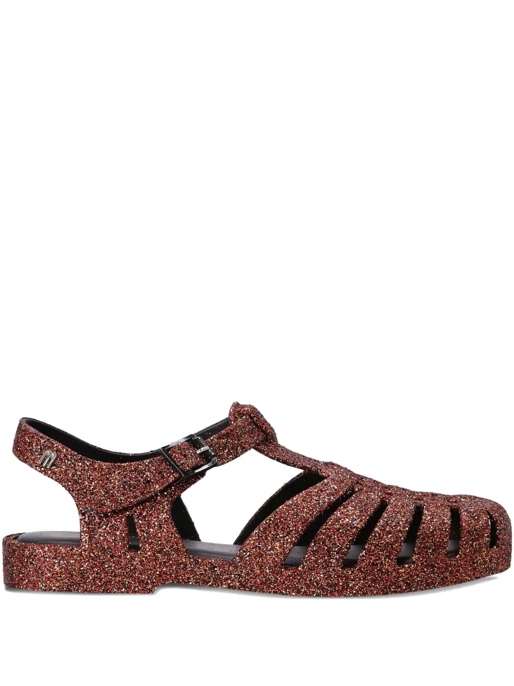 Melissa Possession glitter-embellished flat sandals Red