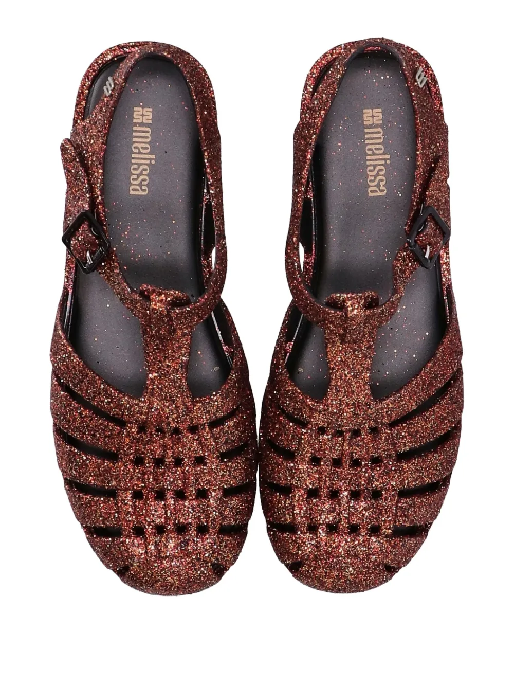Melissa Possession glitter-embellished flat sandals Red