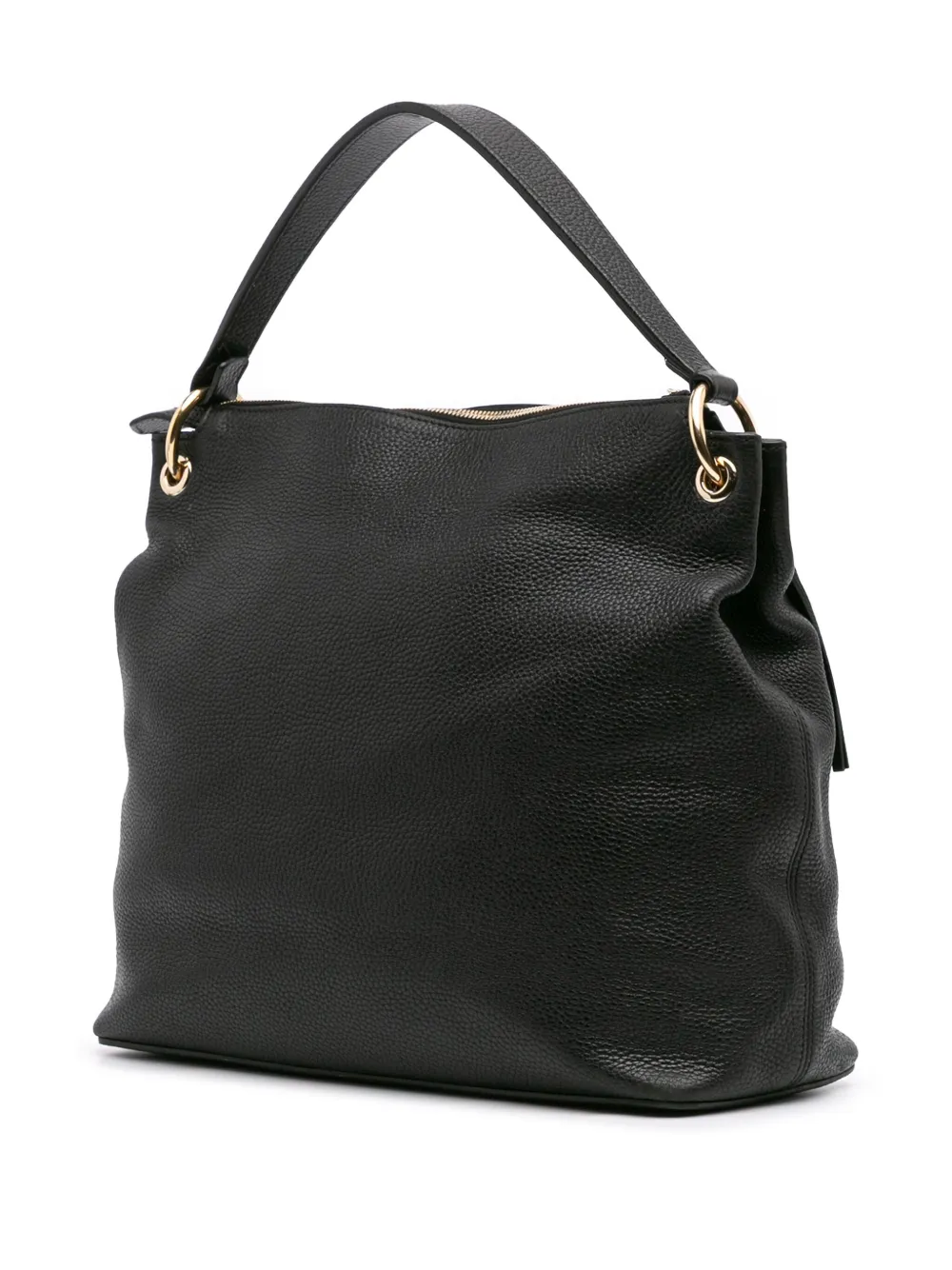 Pre-owned Gucci 2000-2015 Large Pebbled Calfskin Soho Convertible Hobo Satchel In Black