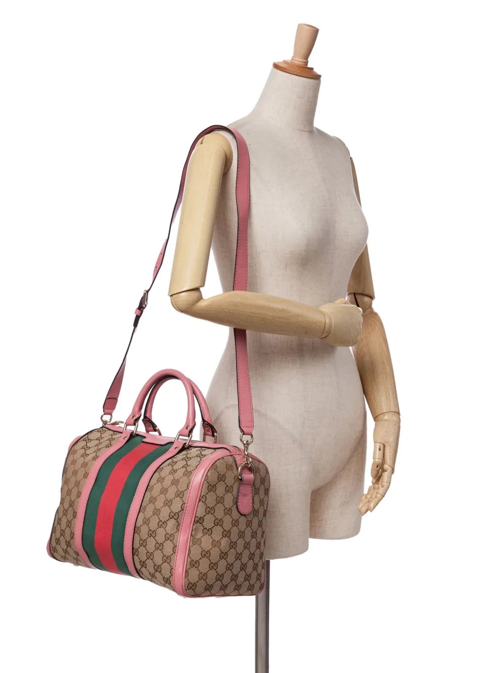 Pre-owned Gucci 2016-2024 Gg Canvas Web Joy Boston Bag Satchel