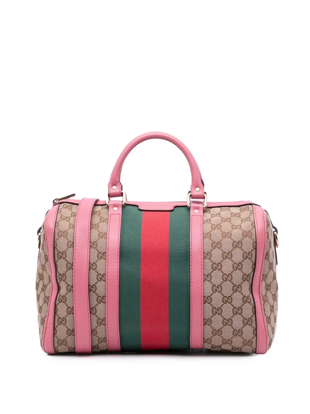 Pre-owned Gucci 2016-2024 Gg Canvas Web Joy Boston Bag Satchel