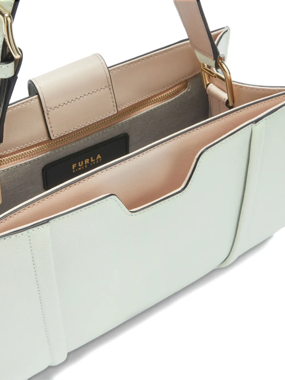 Furla Riva M Buckle-detail Tote Bag In Gray