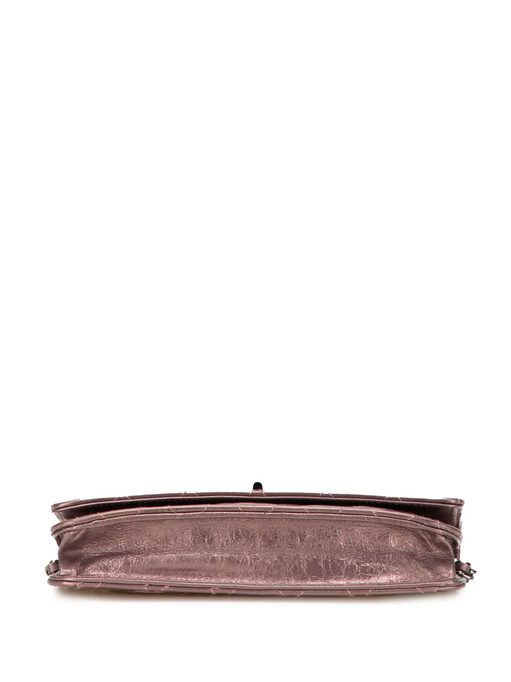 Pre-owned Chanel 2008-2009 Reissue 2.55 Quilted Metallic Aged Calfskin Wallet On Chain Handbag