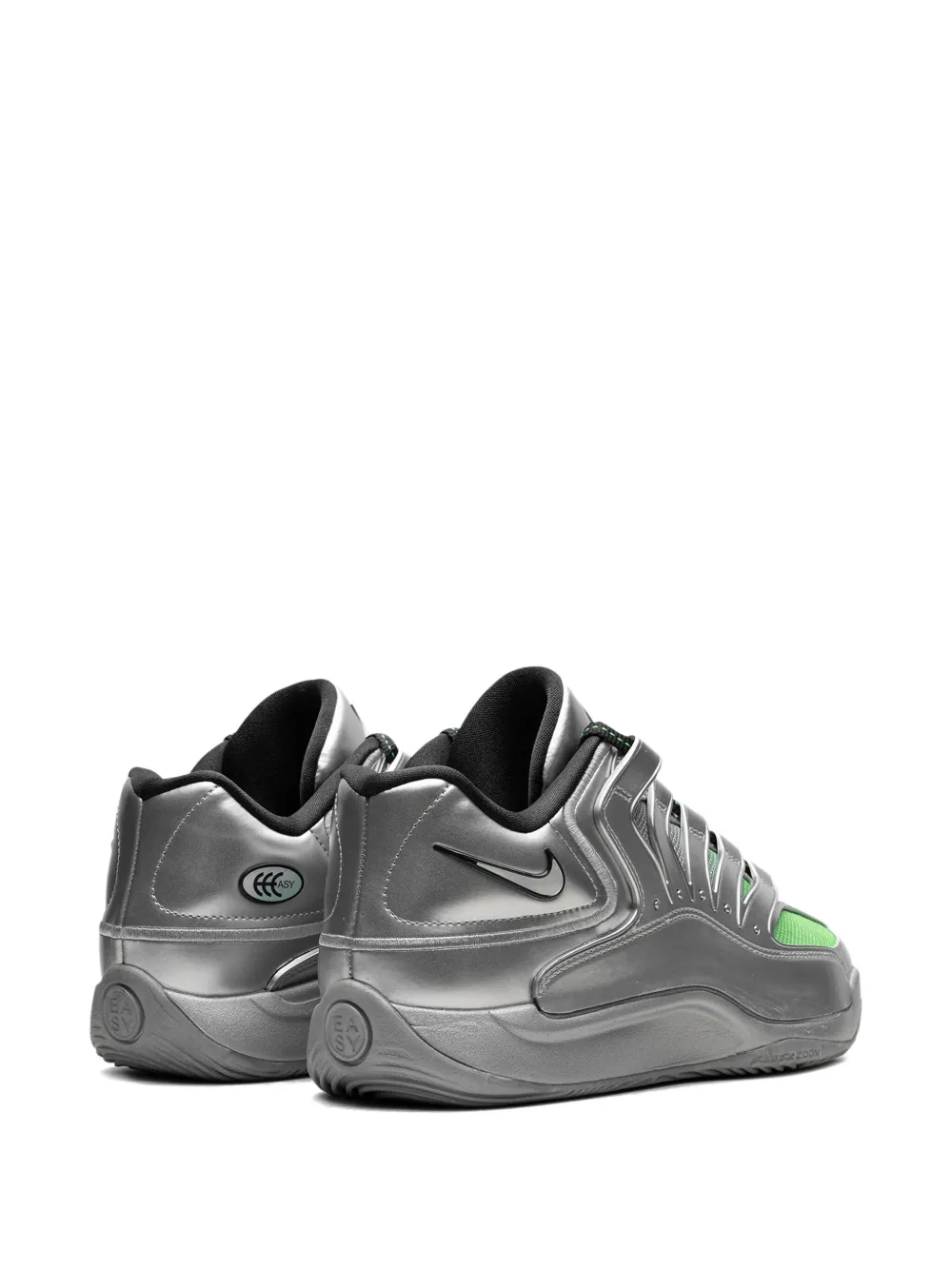 Nike KD 18 EYBL "Metallic Silver Green Strike Dark Smoke Grey" sneakers