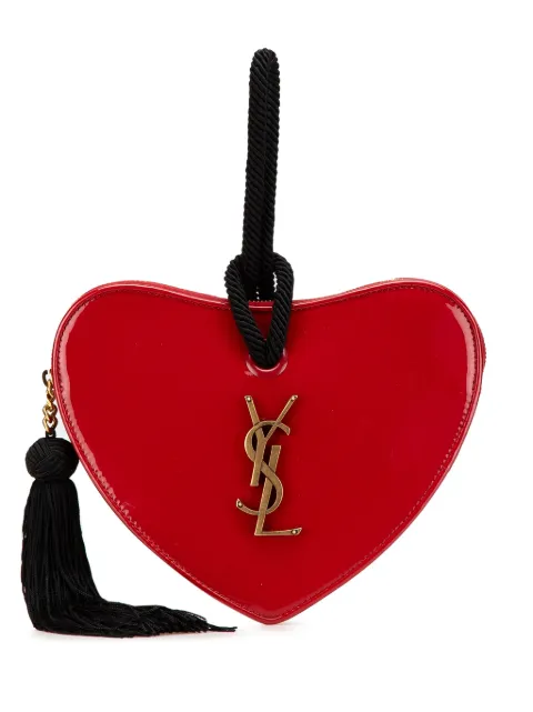 Saint Laurent Pre-Owned 2018 Patent Sac Coeur Heart Shaped clutch bag