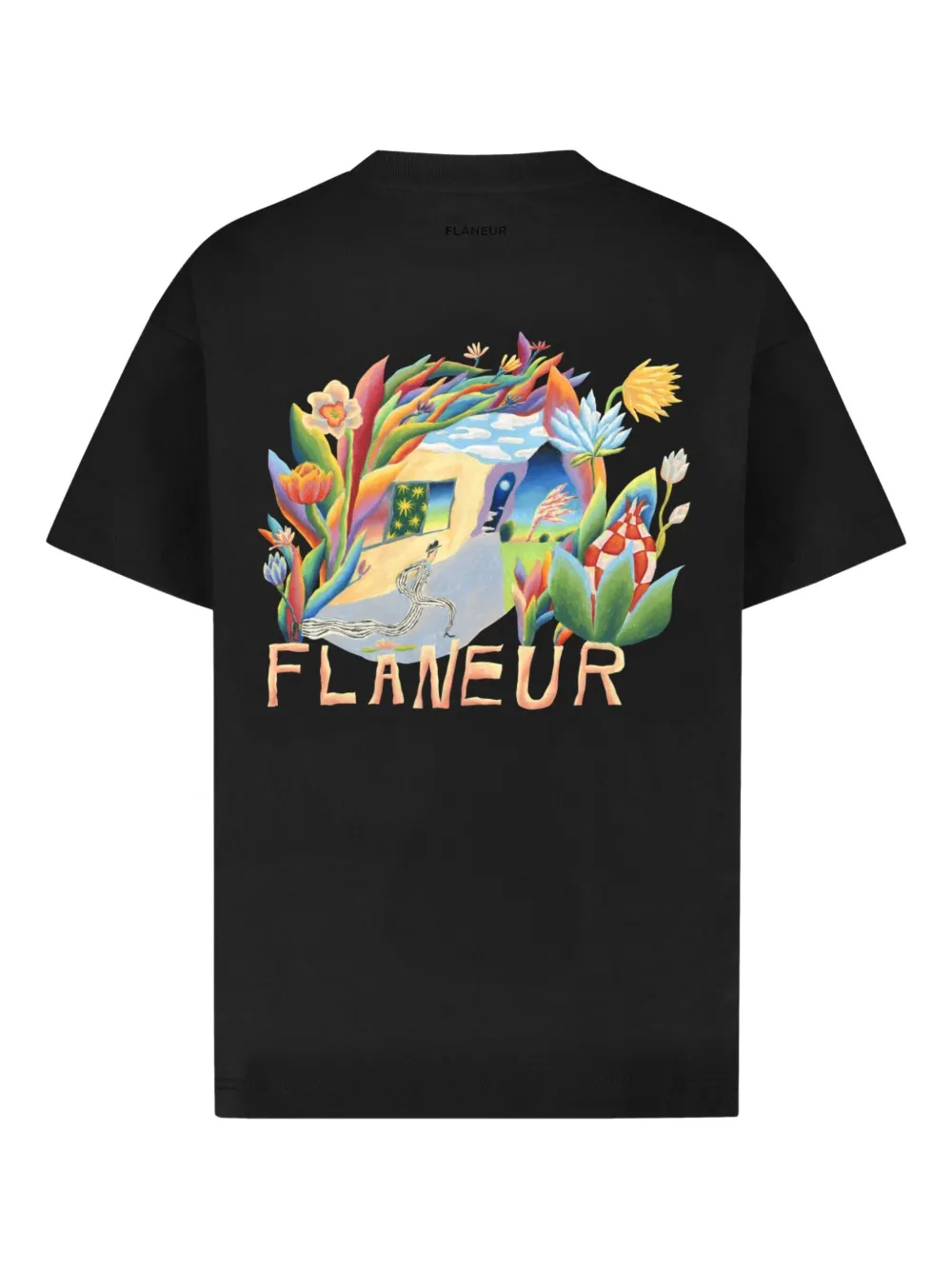 FLÂNEUR Passage Of Time-print T-shirt - Zwart