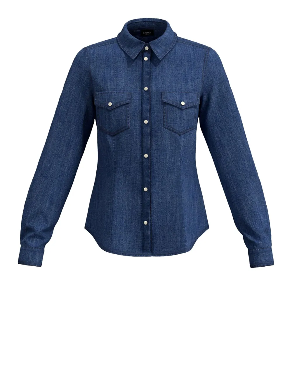 Marella Blouse met klepzak - Blauw