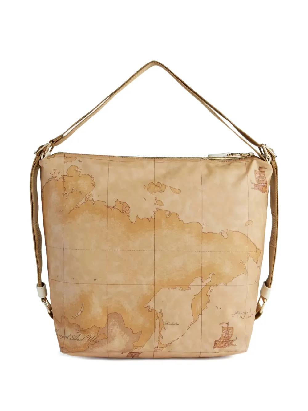 ALVIERO MARTINI 1° CLASSE Schoudertas met grafische print - Beige