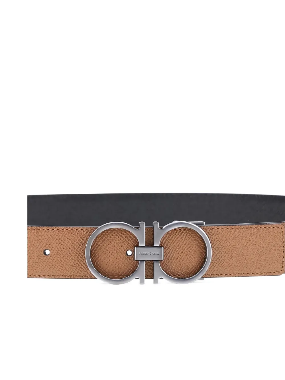 Ferragamo Reversible Gancini-buckle Belt In Brown
