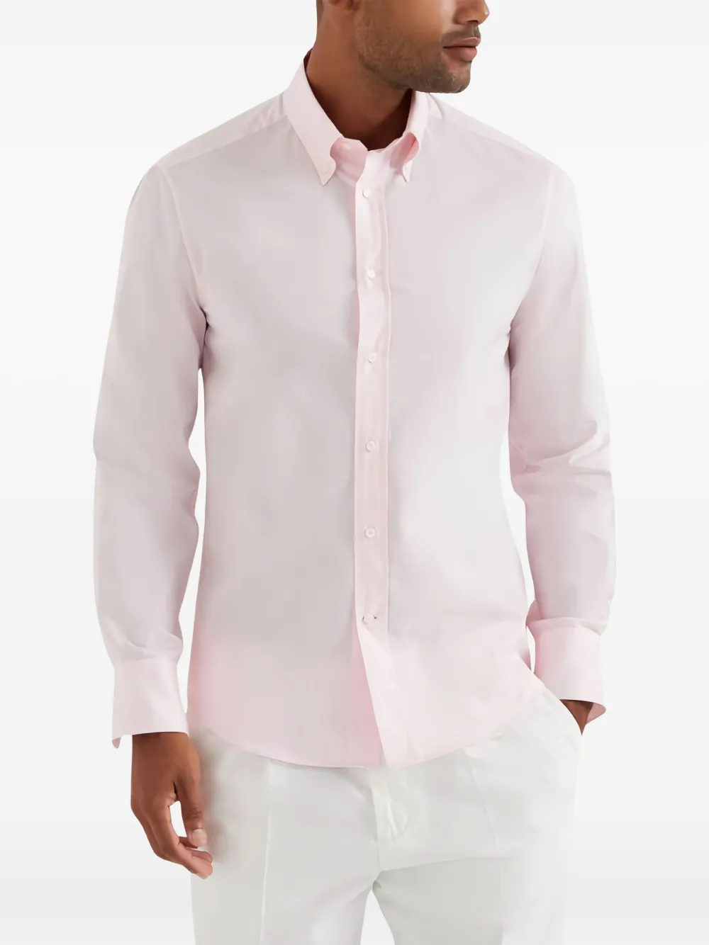 Brunello Cucinelli button-down cotton shirt Roze