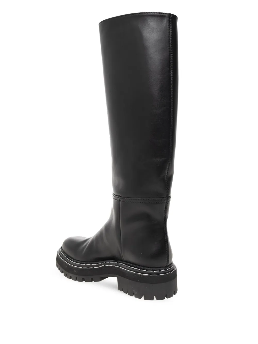 Proenza Schouler leather combat knee-high boots Black