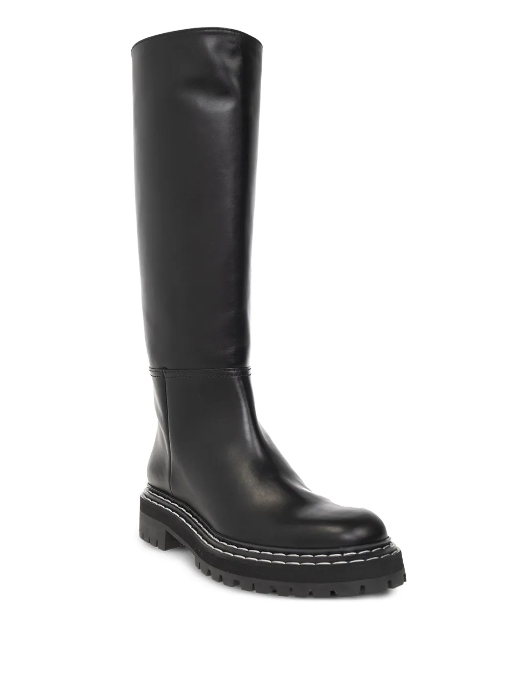 Proenza Schouler leather combat knee-high boots Black