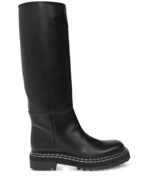 Proenza Schouler leather combat knee-high boots