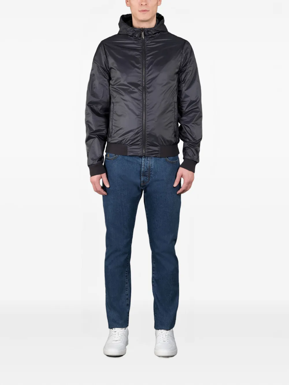 Moorer Omiro-Stp jack met capuchon en rits Blauw