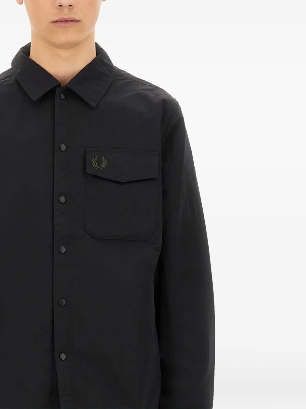 Fred Perry Shirtjack met geborduurd logo Zwart