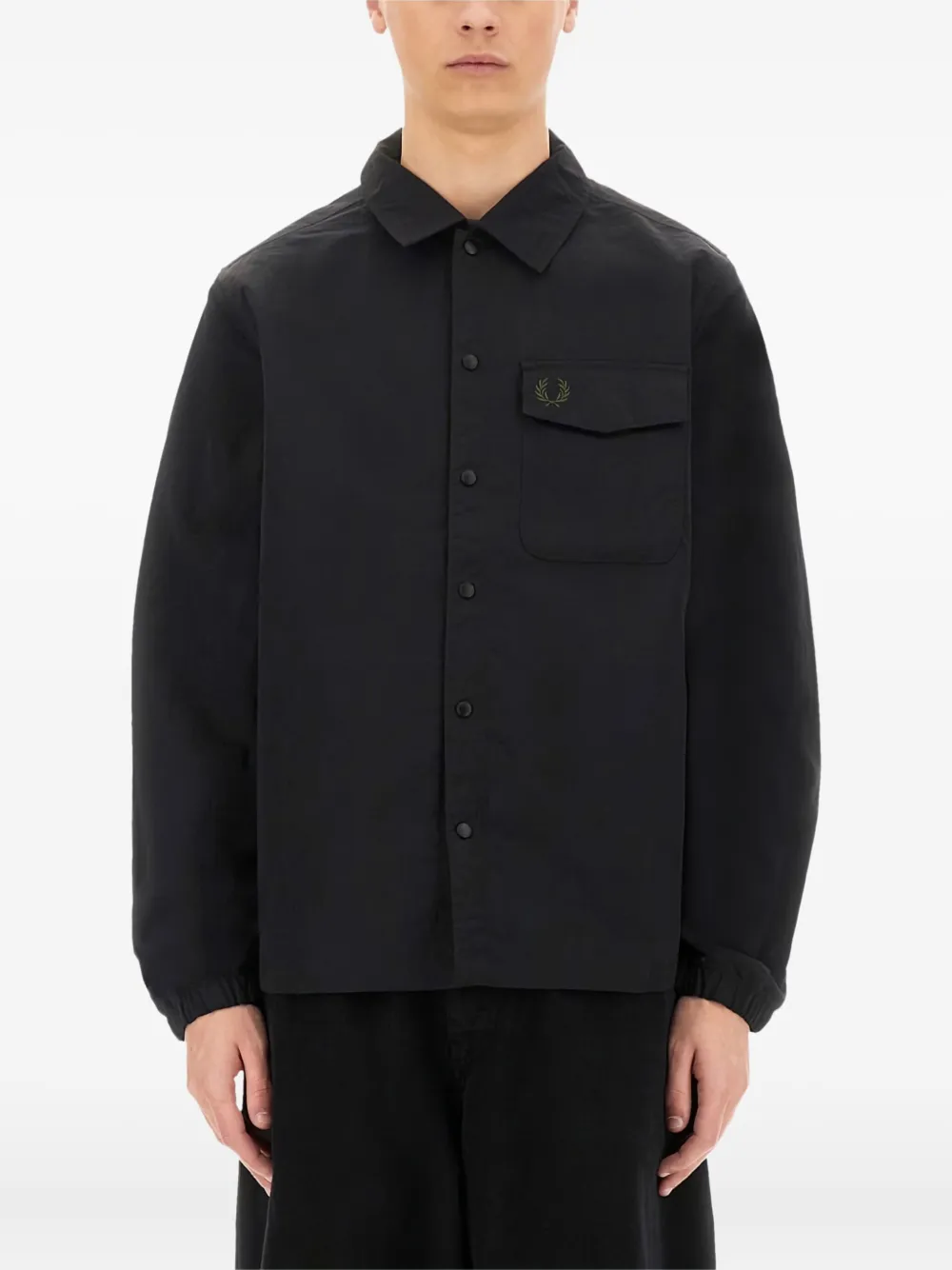 Fred Perry Shirtjack met geborduurd logo Zwart