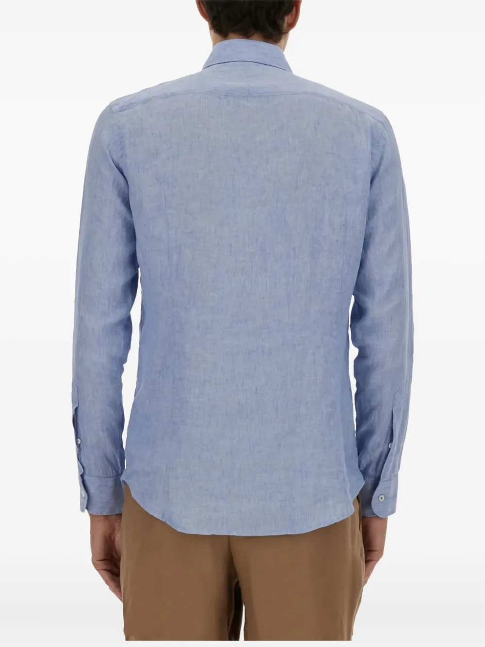 BOSS Linnen overhemd Blauw
