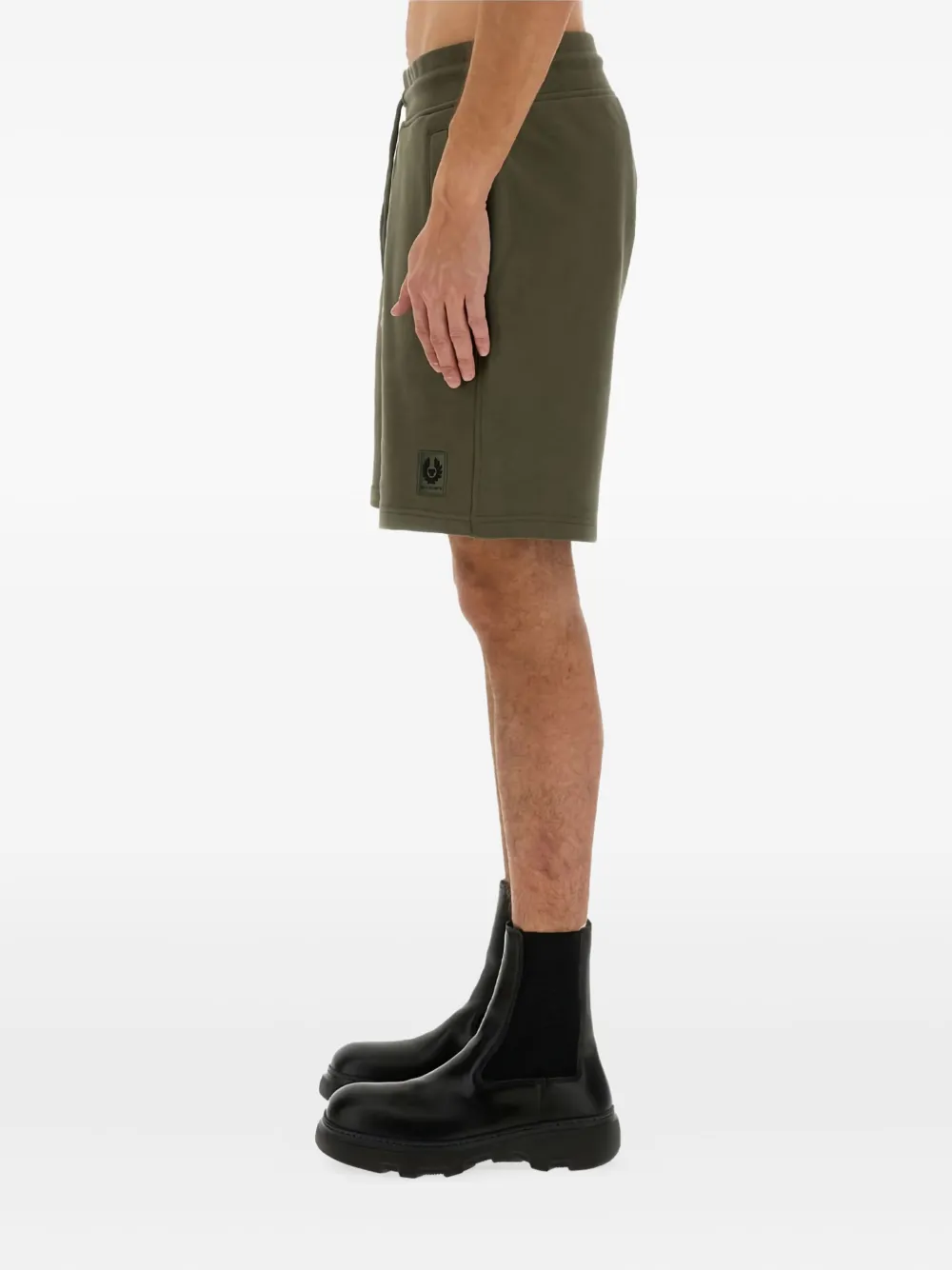 Belstaff logo-patch cotton shorts Groen
