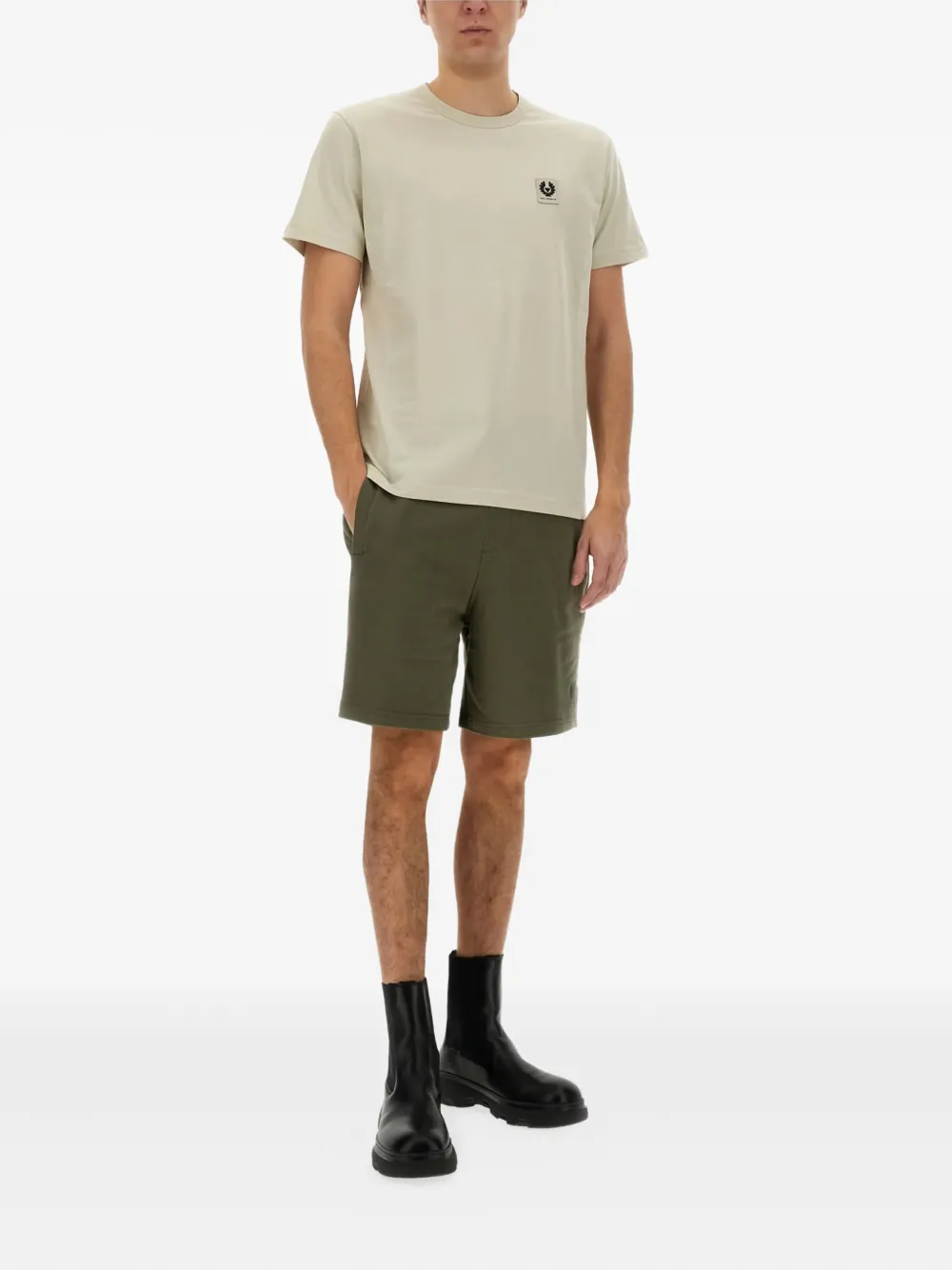 Belstaff logo-patch cotton shorts Groen
