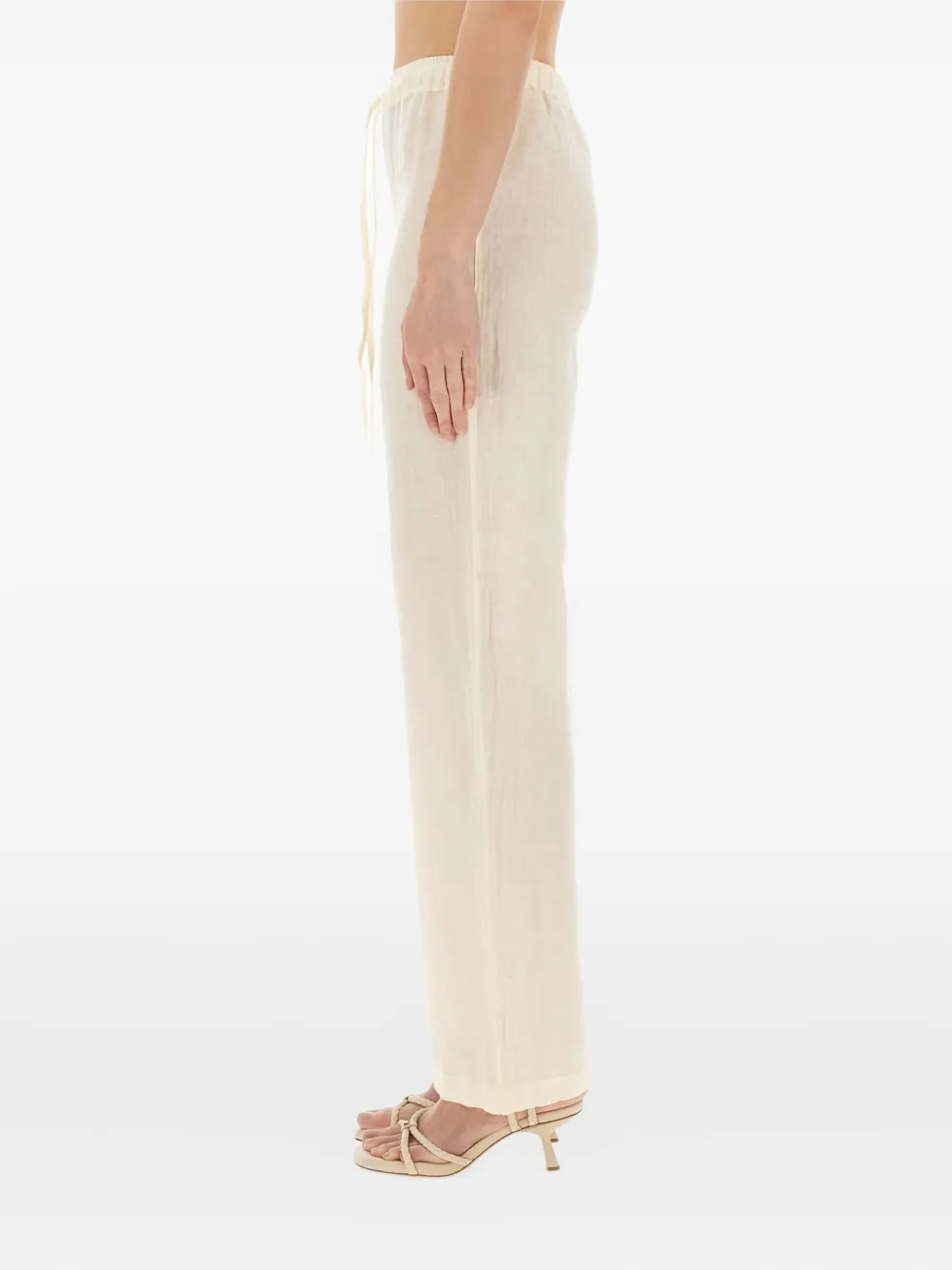 120% Lino Linnen broek Beige