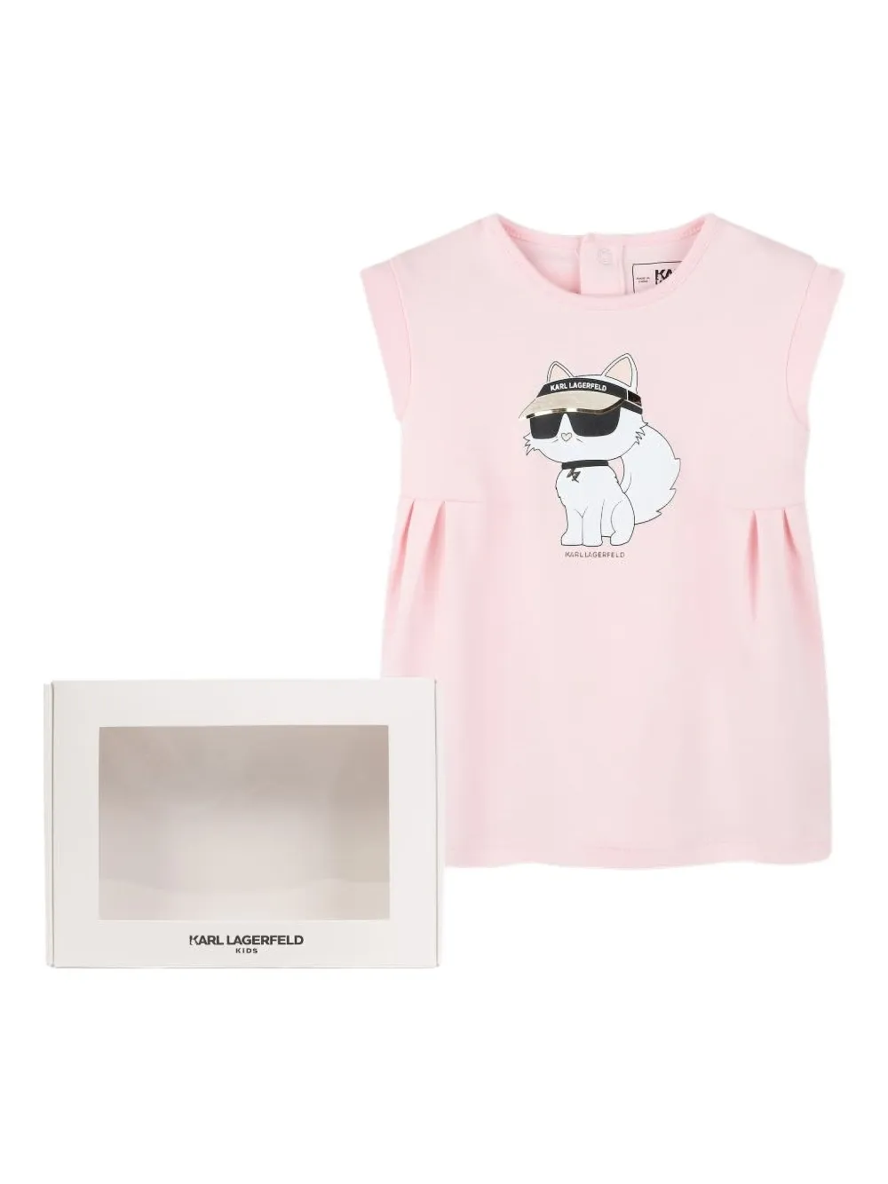 Karl Lagerfeld Kids Jurk met print Roze