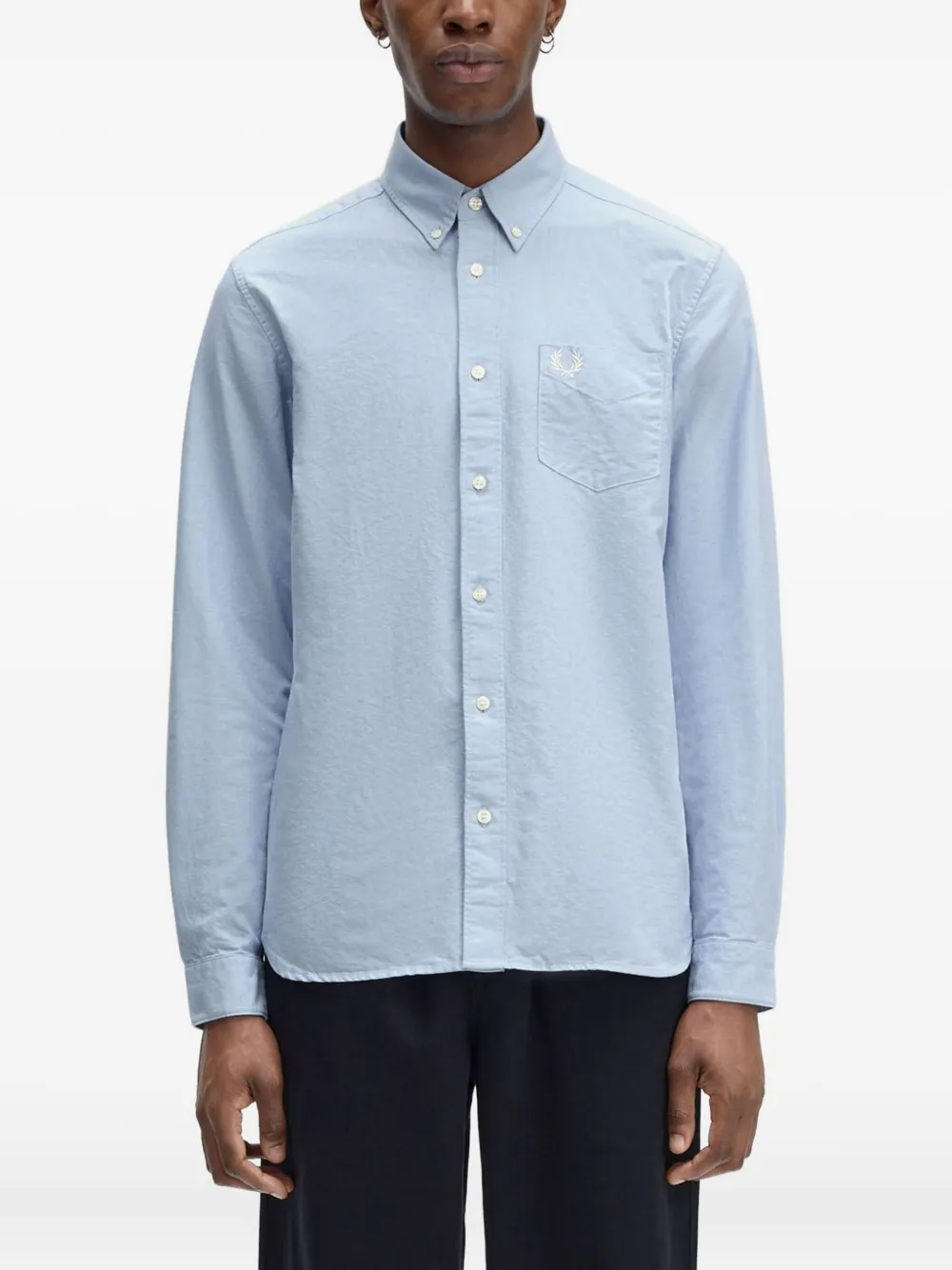 Fred Perry Overhemd met geborduurd logo Blauw