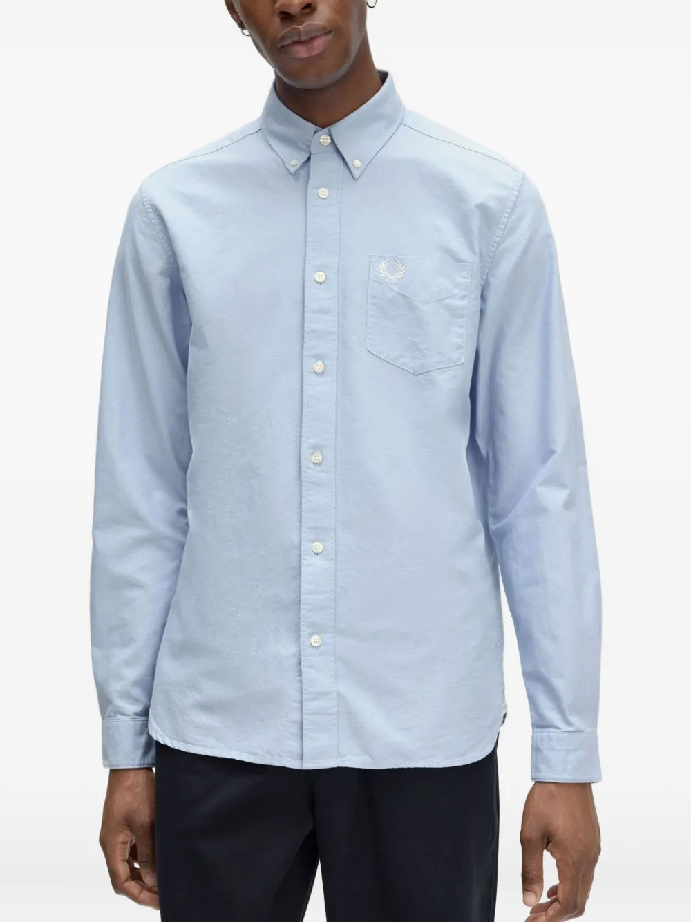 Fred Perry Overhemd met geborduurd logo Blauw