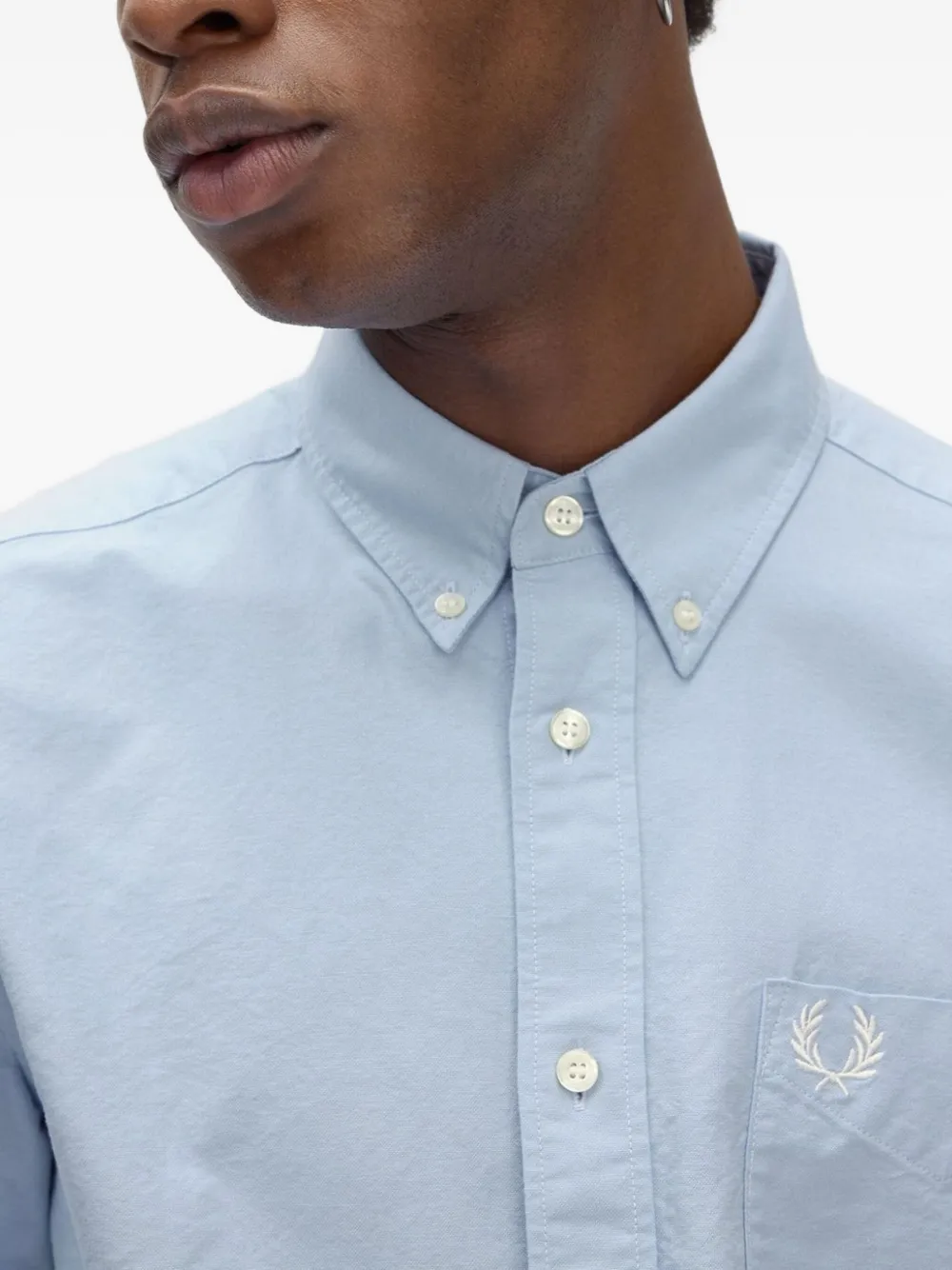 Fred Perry Overhemd met geborduurd logo Blauw