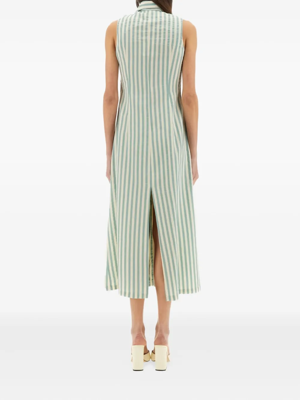 Alysi striped-pattern sleeveless midi dress Groen