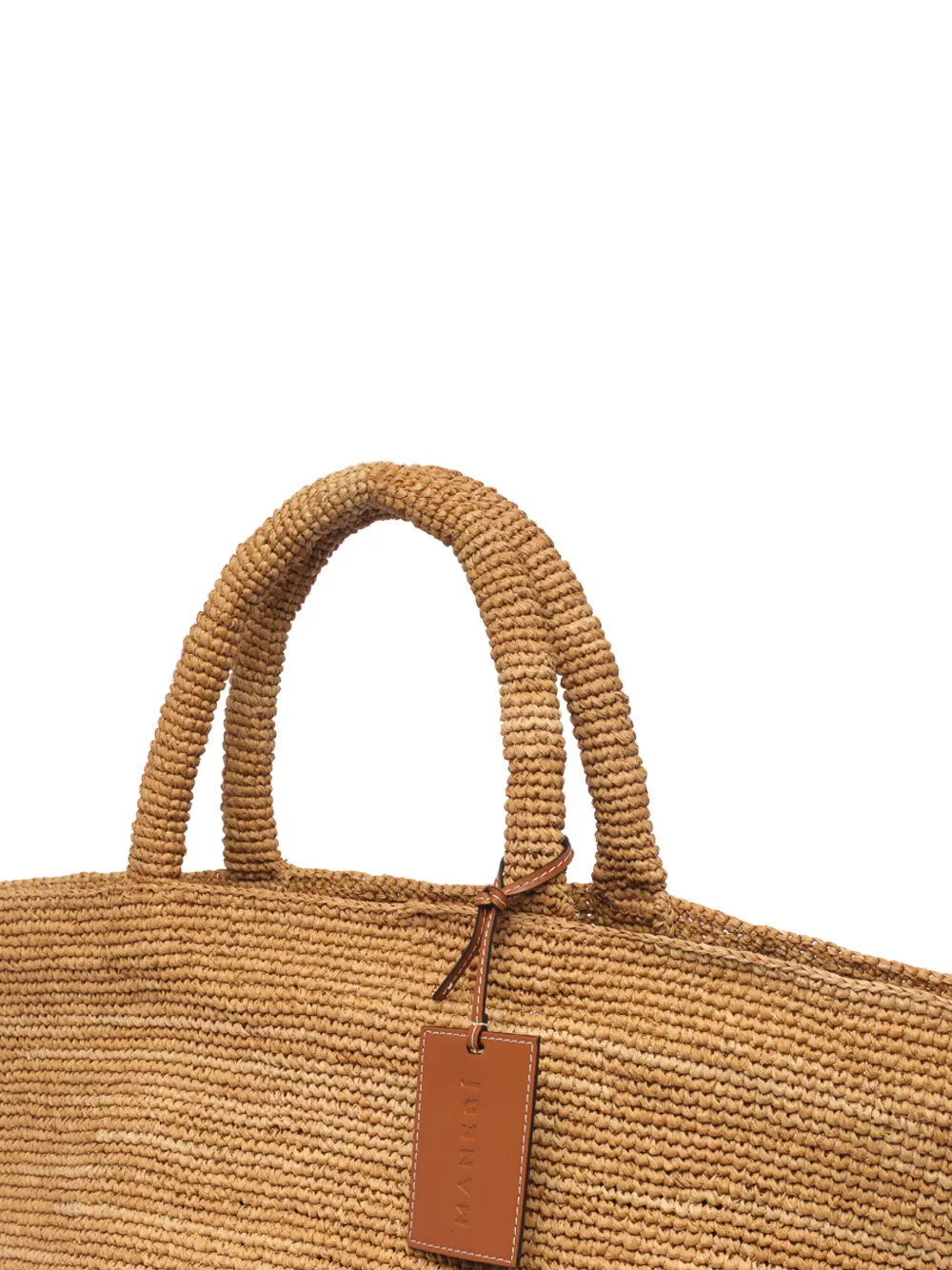 Manebi Sunset raffia shopper Beige
