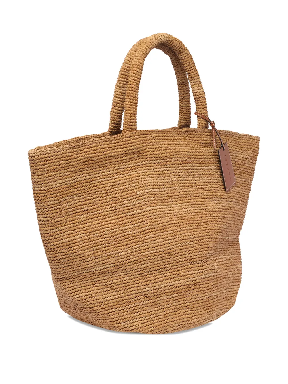 Manebi Sunset raffia shopper Beige